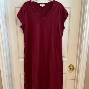 Umgee Deep Red V-Neck Top